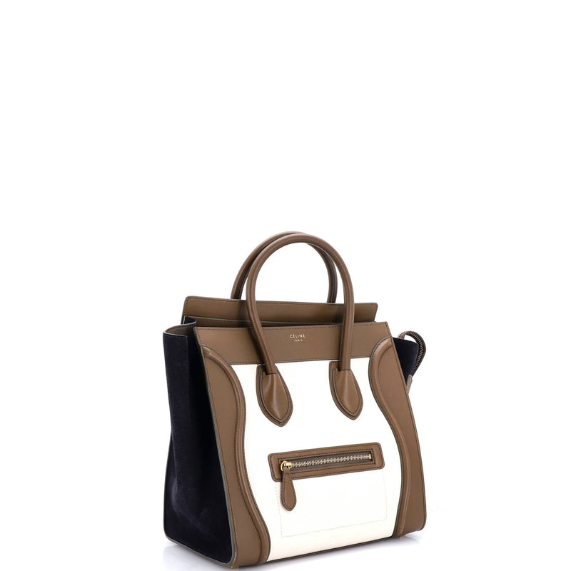 Tricolor Luggage Bag Leather Mini