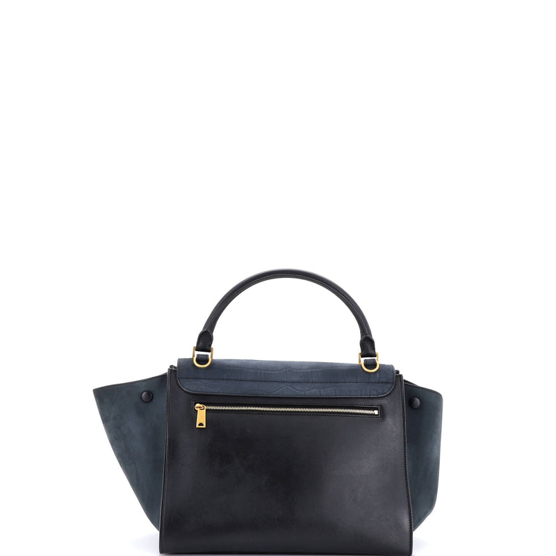 Trapeze Bag Crocodile Embossed Nubuck