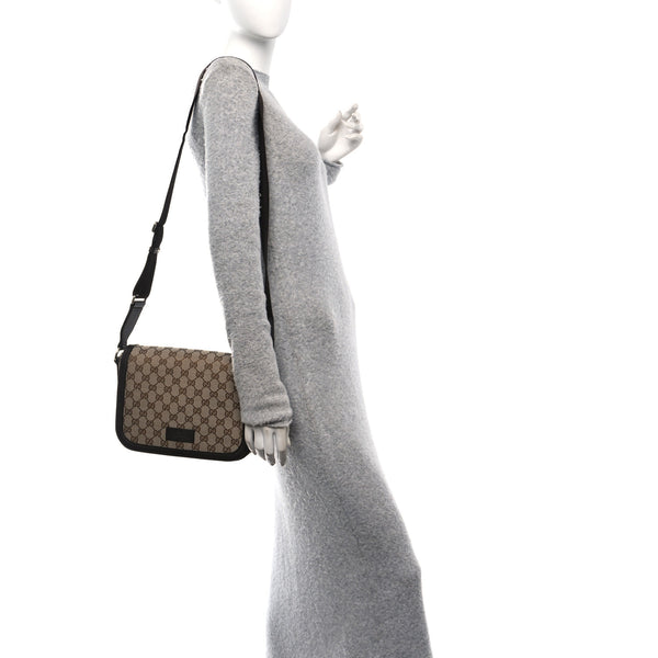 Gucci Large Flap Messenger Bag Beige