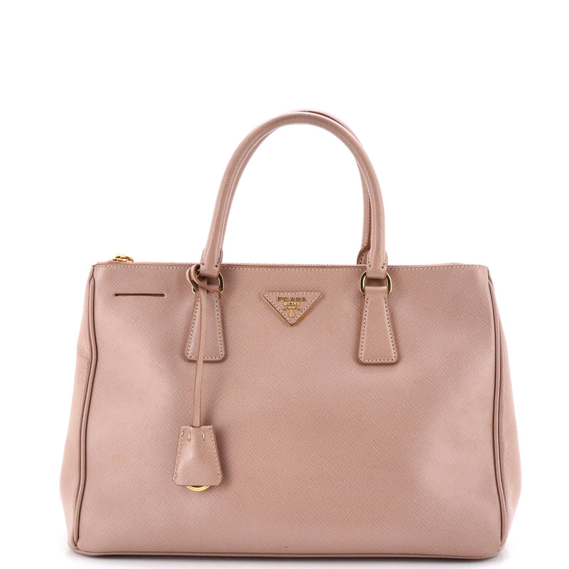 Double Zip Lux Tote Saffiano Leather
