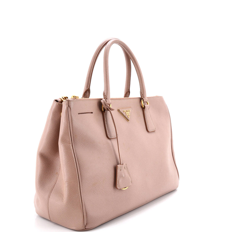 Double Zip Lux Tote Saffiano Leather
