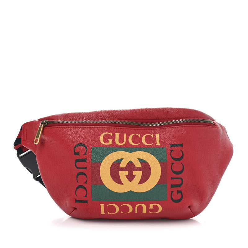 Gucci Grained Calfskin Logo Belt Bag