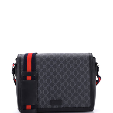 Web Strap Flap Messenger Bag Gg Coated