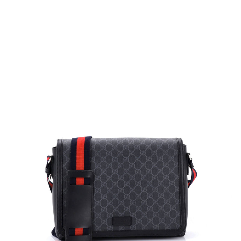 Web Strap Flap Messenger Bag Gg Coated