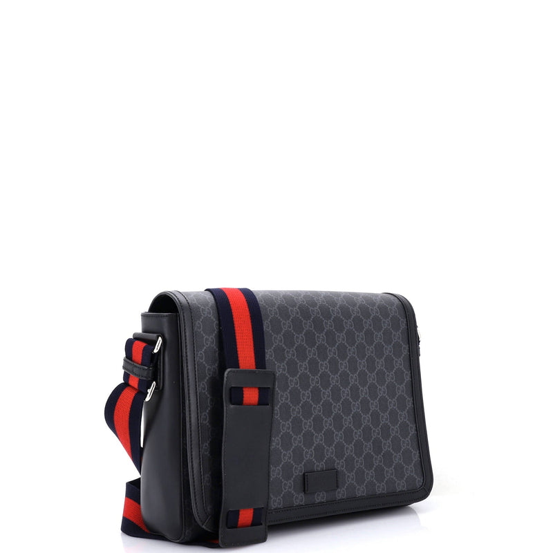 Web Strap Flap Messenger Bag Gg Coated