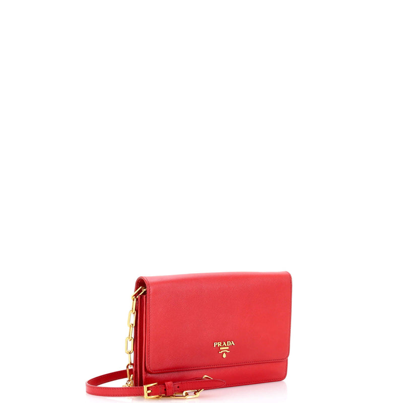 Wallet On Strap Saffiano Leather Small