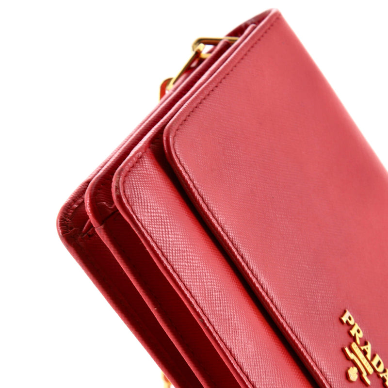 Wallet On Strap Saffiano Leather Small