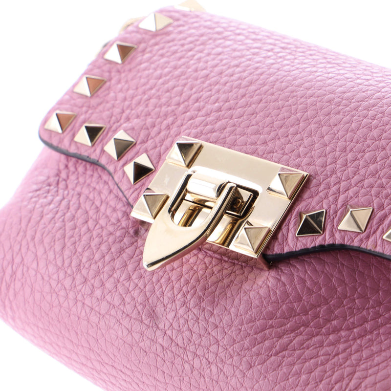Rockstud Flip Lock Flap Bag Leather Mini
