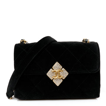 Chanel Velvet Strass Diamond Lock Flap