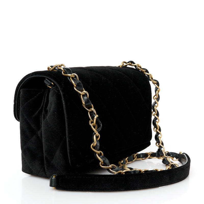 Chanel Velvet Strass Diamond Lock Flap