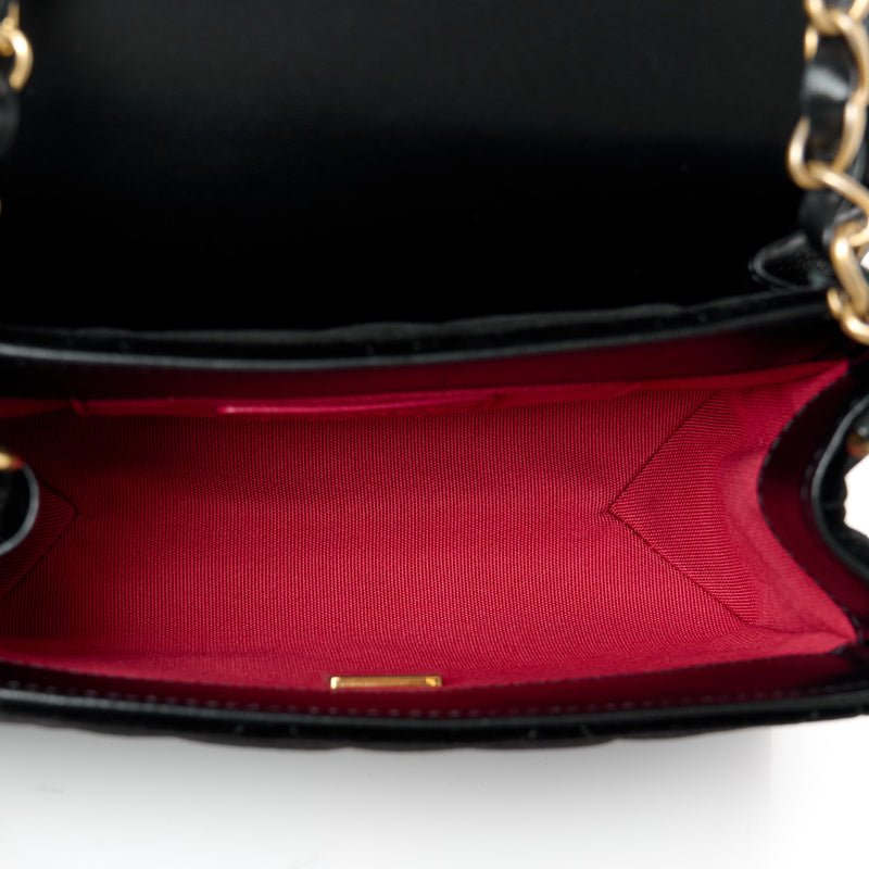 Chanel Velvet Strass Diamond Lock Flap