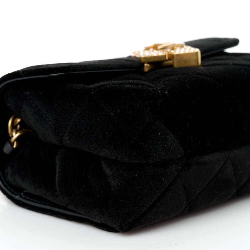 Chanel Velvet Strass Diamond Lock Flap