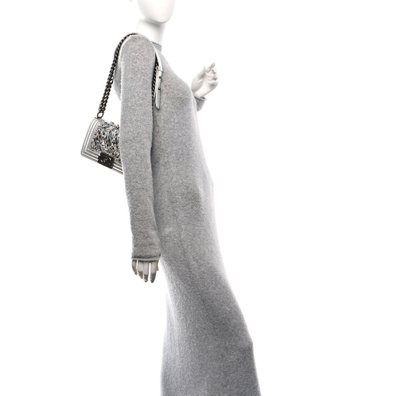 Chanel Metallic Calfskin Crystal