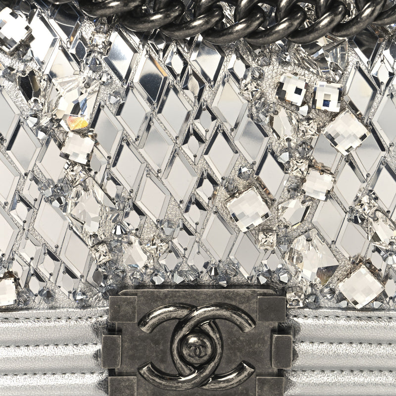 Chanel Metallic Calfskin Crystal