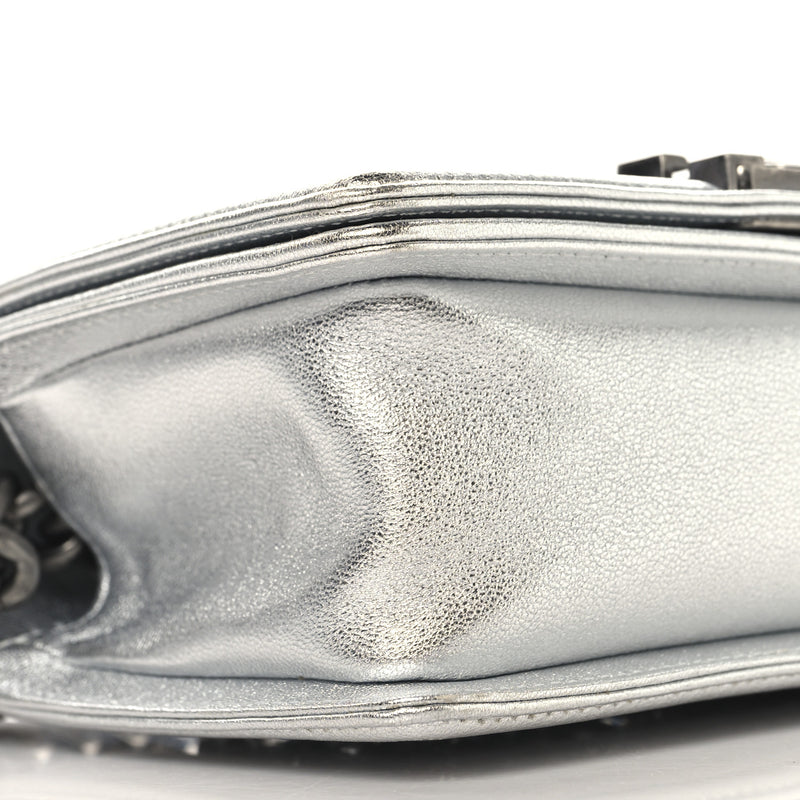Chanel Metallic Calfskin Crystal