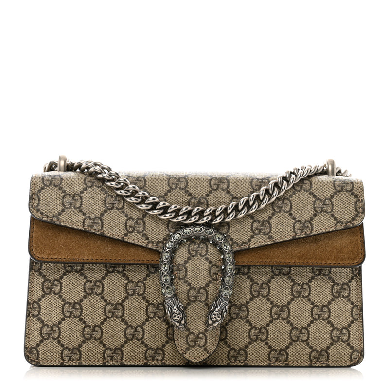Gucci Gg Supreme Suede Crystal Small