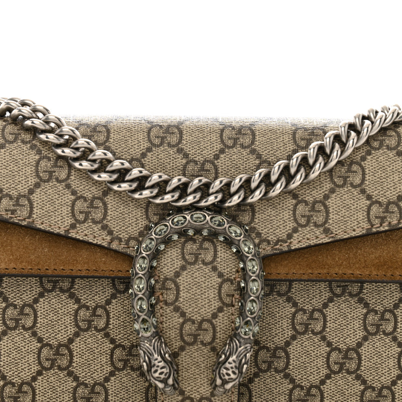 Gucci Gg Supreme Suede Crystal Small