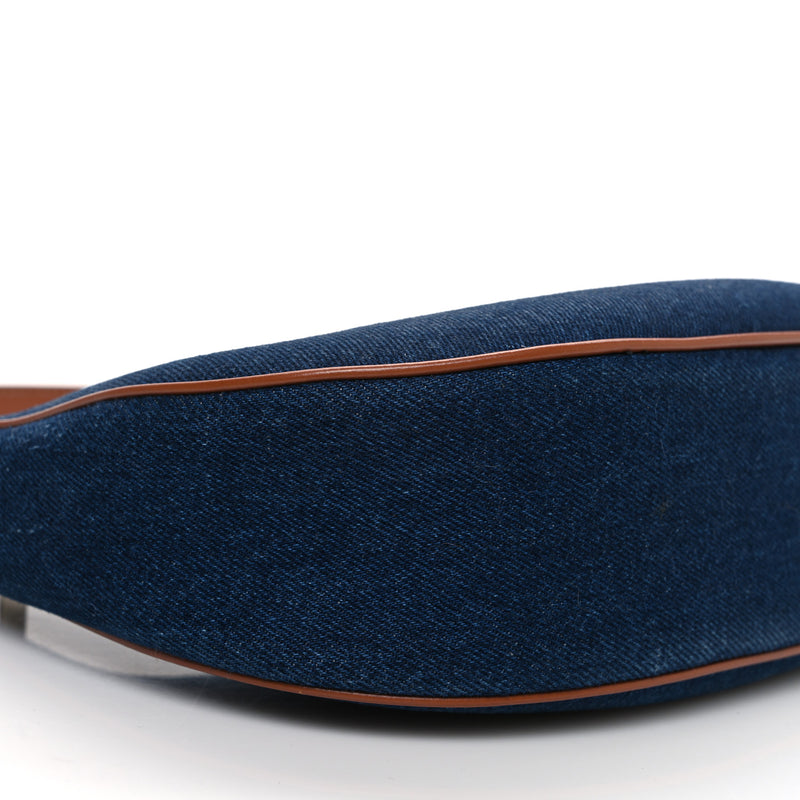 Celine Denim Ava Shoulder Bag Navy Tan