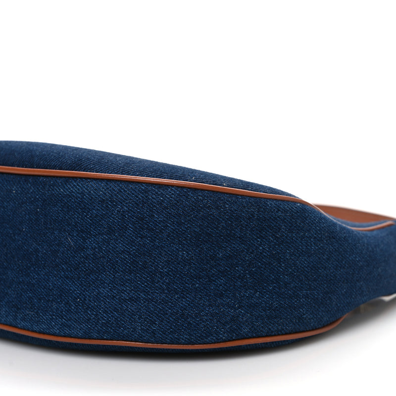 Celine Denim Ava Shoulder Bag Navy Tan