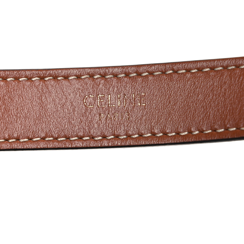 Celine Denim Ava Shoulder Bag Navy Tan