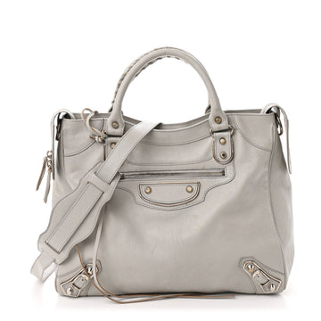 Balenciaga Chevre Silver Metallic Edge
