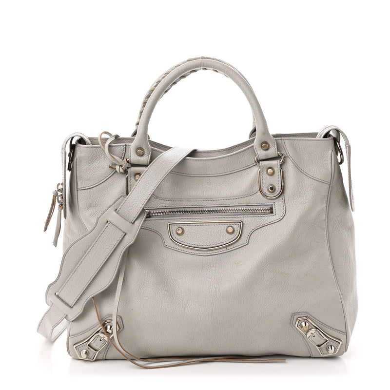 Balenciaga Chevre Silver Metallic Edge