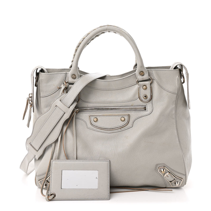 Balenciaga Chevre Silver Metallic Edge