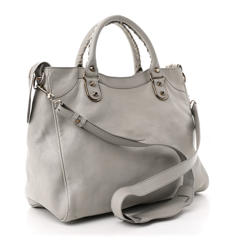 Balenciaga Chevre Silver Metallic Edge