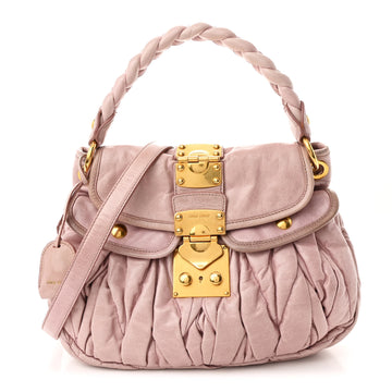 Miu Nappa Matelasse Top Handle Tote