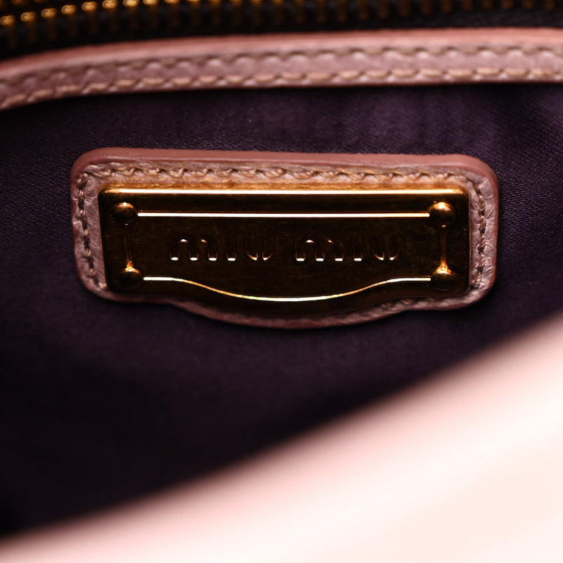 Miu Nappa Matelasse Top Handle Tote