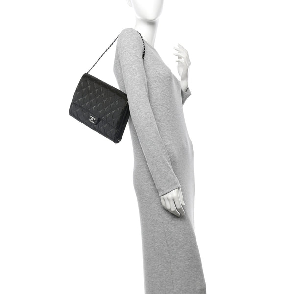 Chanel Striated Patent Quilted Clutch