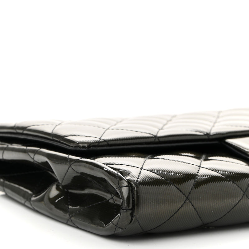 Chanel Striated Patent Quilted Clutch