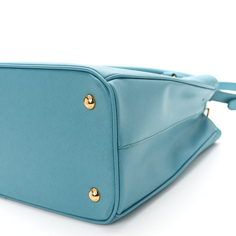 Prada Saffiano Lux Medium Tote Turchese