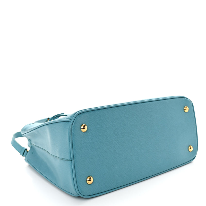 Prada Saffiano Lux Medium Tote Turchese