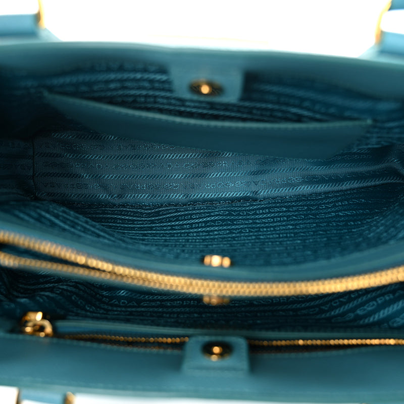 Prada Saffiano Lux Medium Tote Turchese
