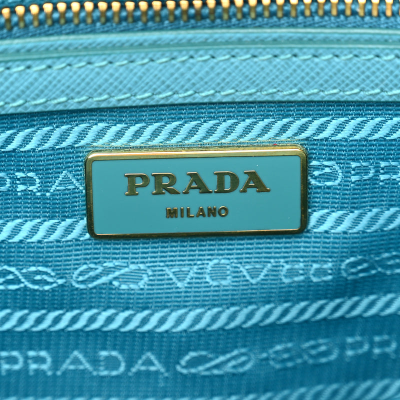 Prada Saffiano Lux Medium Tote Turchese