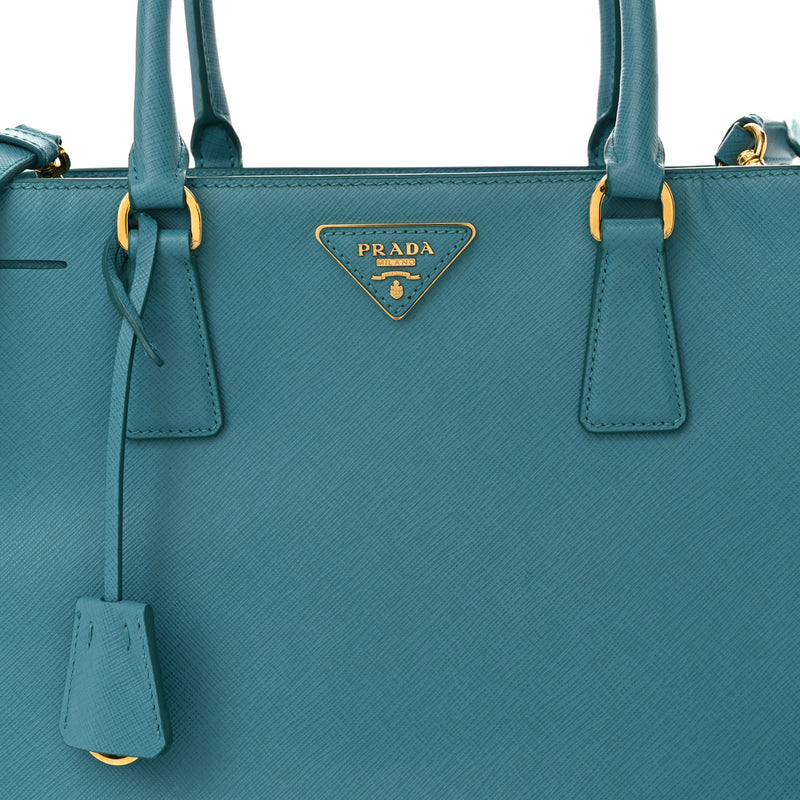 Prada Saffiano Lux Medium Tote Turchese