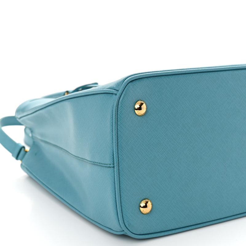 Prada Saffiano Lux Medium Tote Turchese