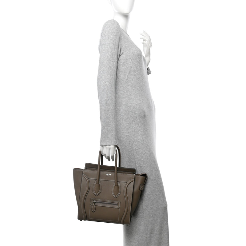 Celine Drummed Calfskin Micro Luggage