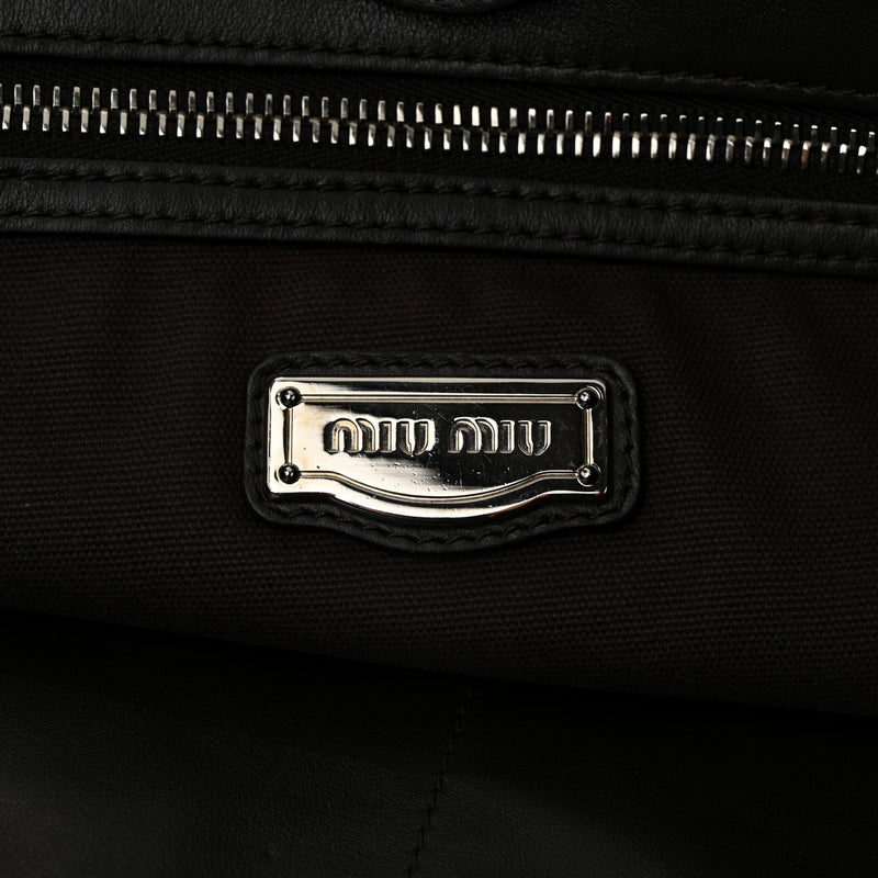 Miu Vitello Soft Calfskin Shopping Tote