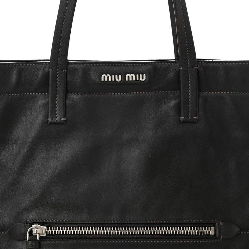 Miu Vitello Soft Calfskin Shopping Tote