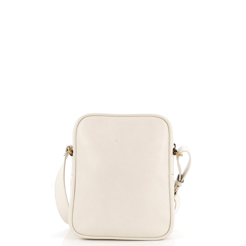 Logo Zip Messenger Bag Printed Leather