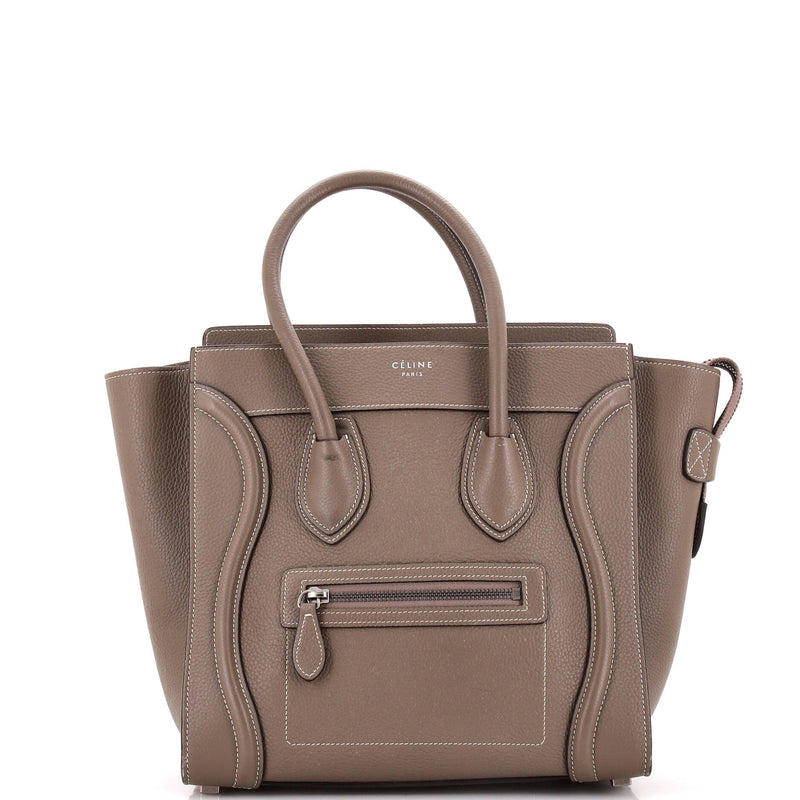 Bicolor Luggage Bag Leather Micro