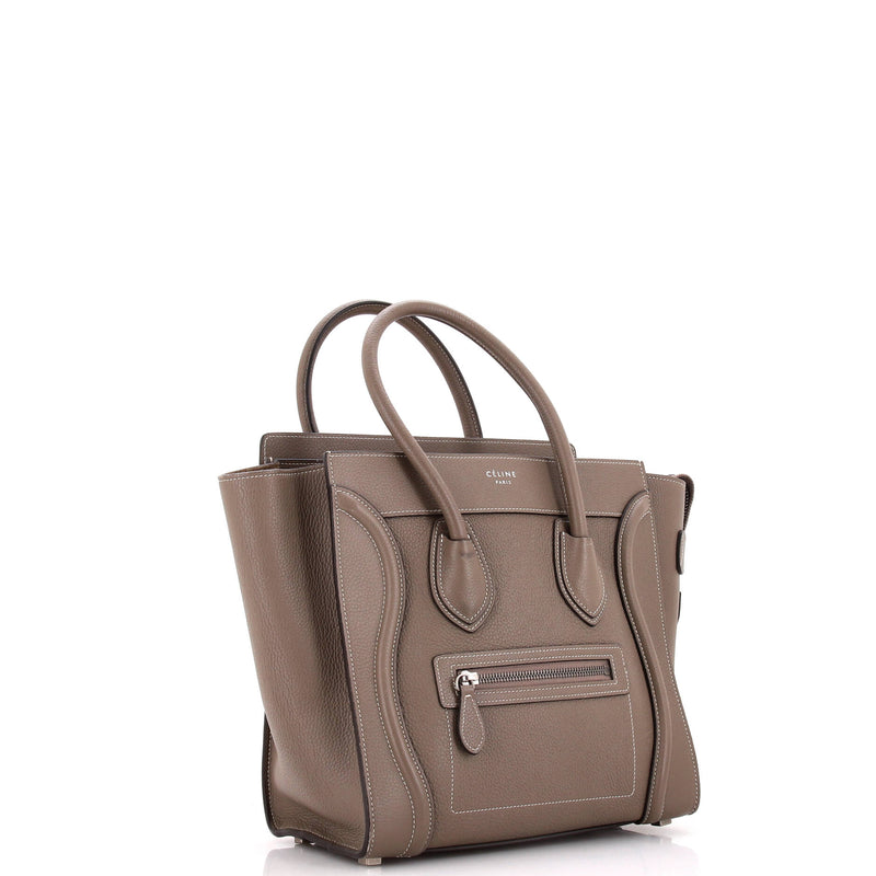 Bicolor Luggage Bag Leather Micro