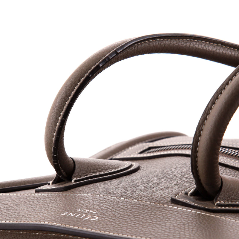 Bicolor Luggage Bag Leather Micro