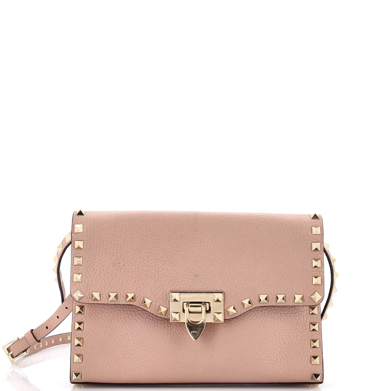 Rockstud Flip Lock Flap Bag Leather