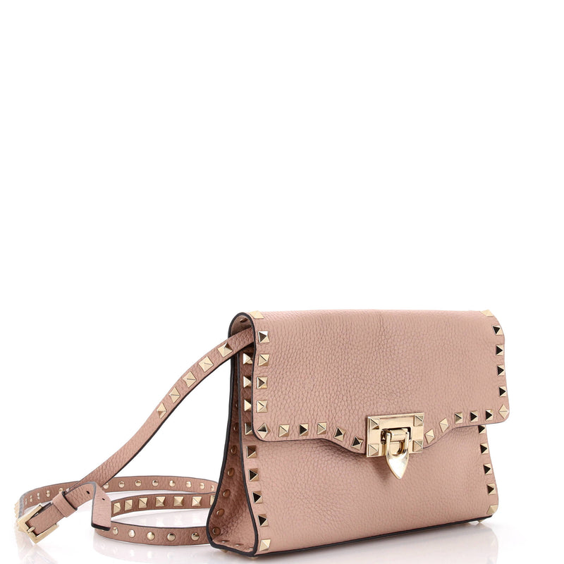 Rockstud Flip Lock Flap Bag Leather
