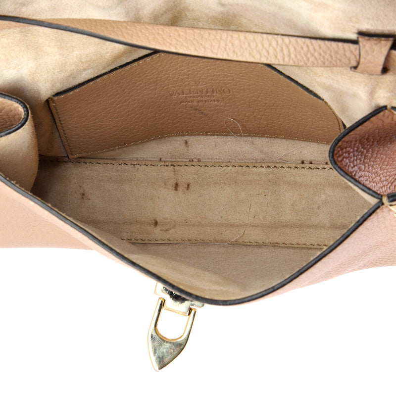 Rockstud Flip Lock Flap Bag Leather