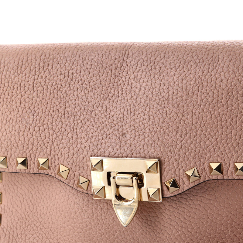 Rockstud Flip Lock Flap Bag Leather