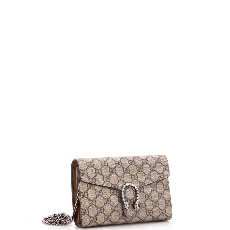 Dionysus Chain Wallet Gg Coated Canvas